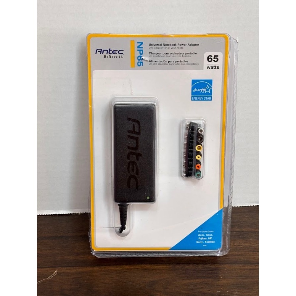 Antec NP65 Universal Notebook Power Adapter 65W Laptop Charger 7 Tips NEW